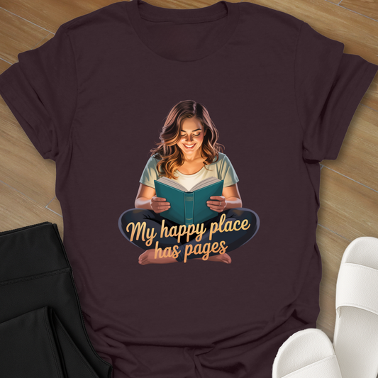 My happy place has pages T-Shirt