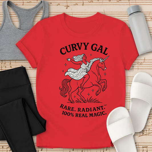 Curvy Gal Rare, Radiant, 100% Real Magic T-Shirt