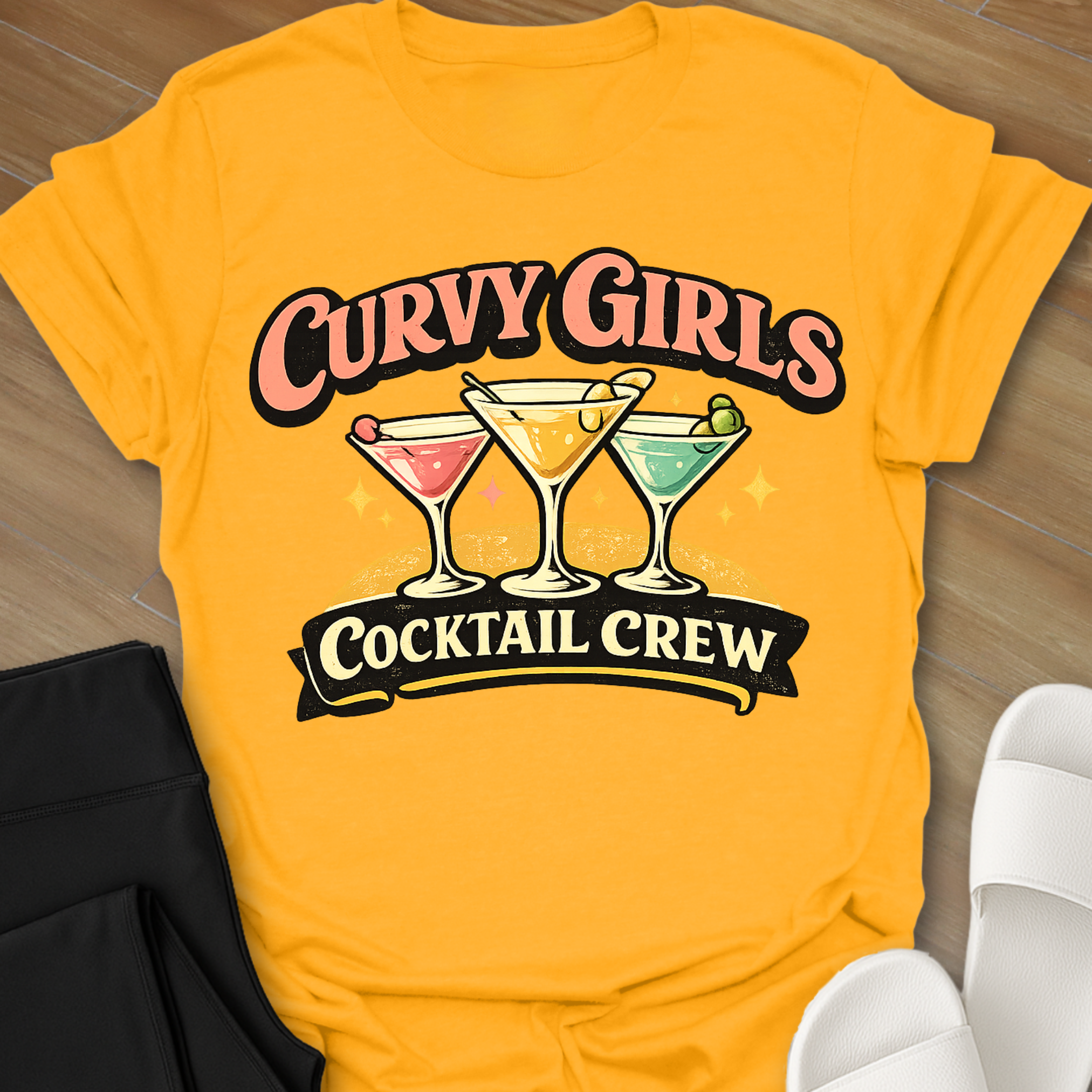 Curvy Girls Cocktail Crew T-Shirt