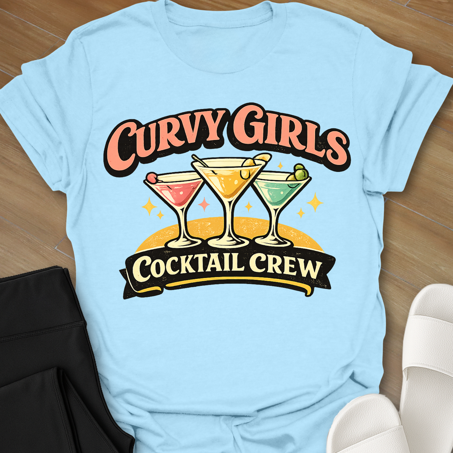 Curvy Girls Cocktail Crew T-Shirt