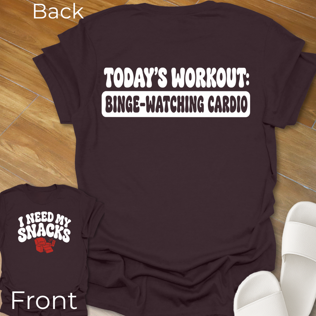 Binge Watching Cardio T-Shirt-Back