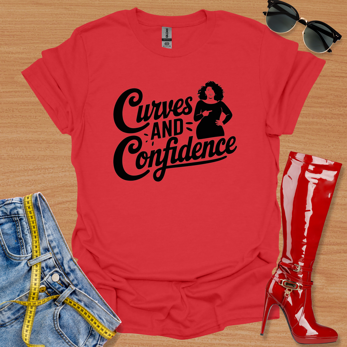 Curves and Confidence. T-Shirt