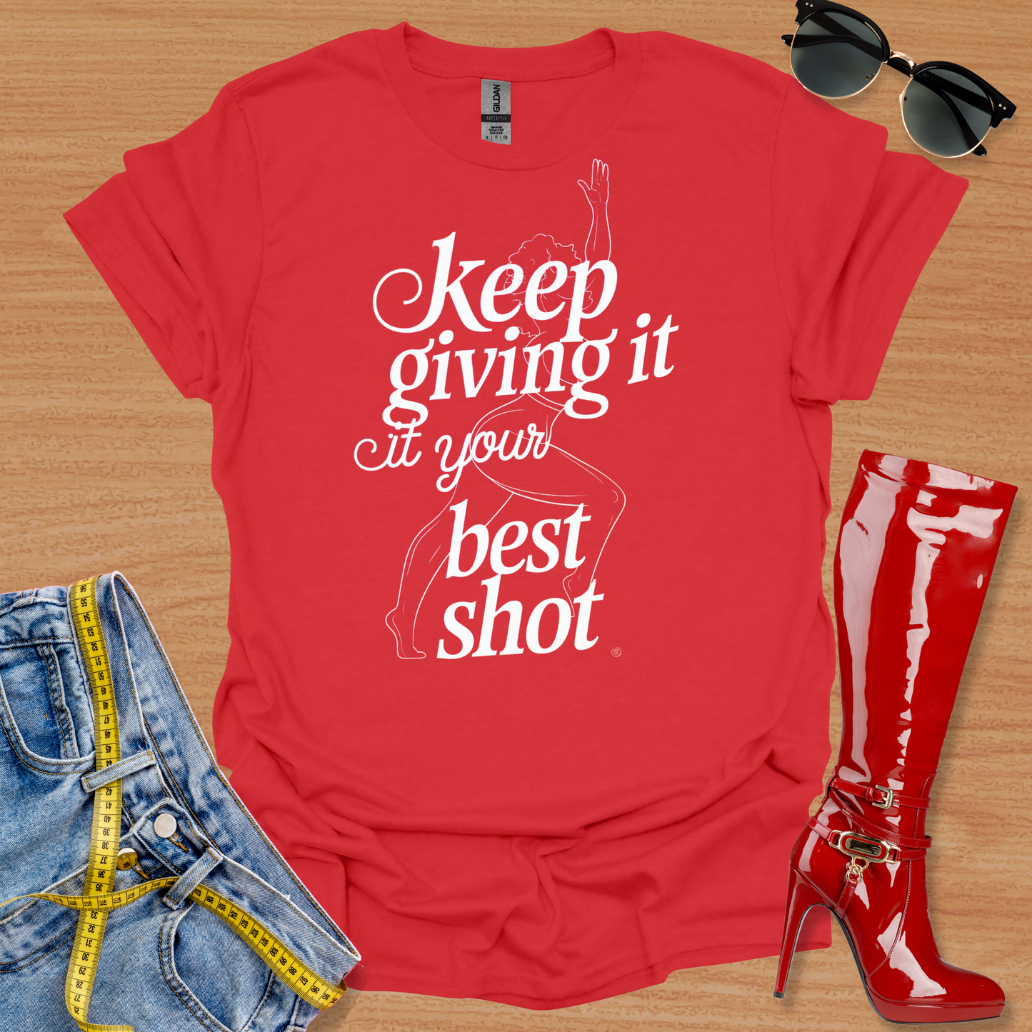 Keep Giving It Your Best Shot - exercise graphic T-Shirt