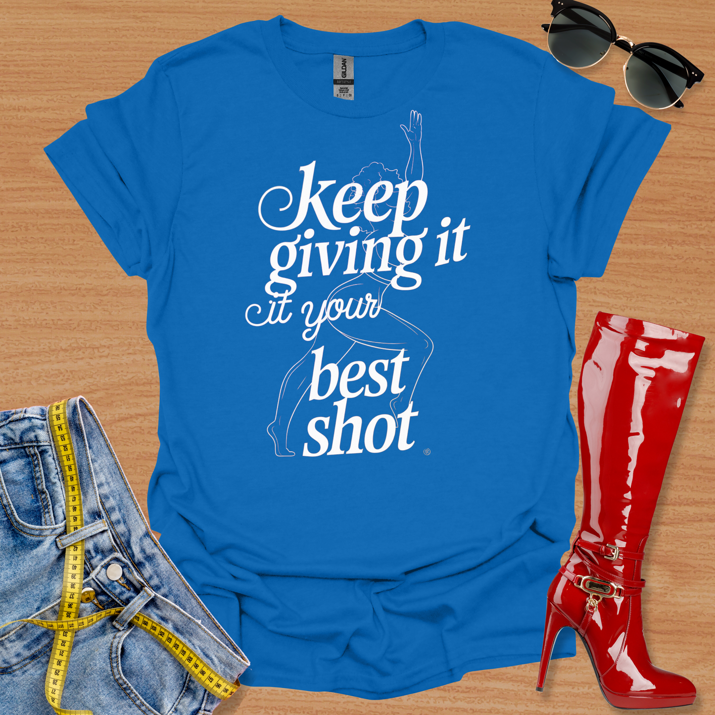 Keep Giving It Your Best Shot - exercise graphic T-Shirt