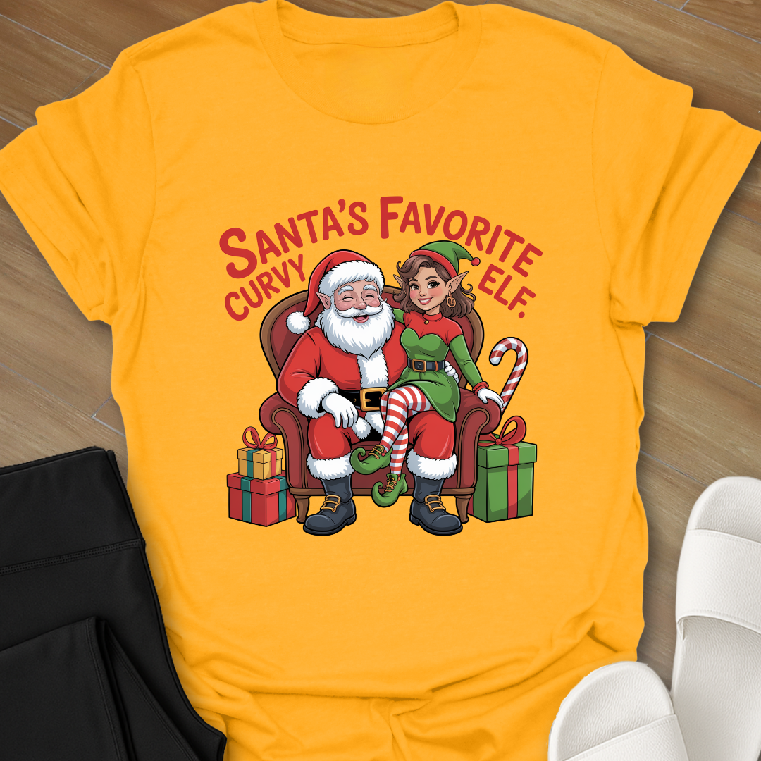 Santa's Favorite Curvy Elf. T-Shirt