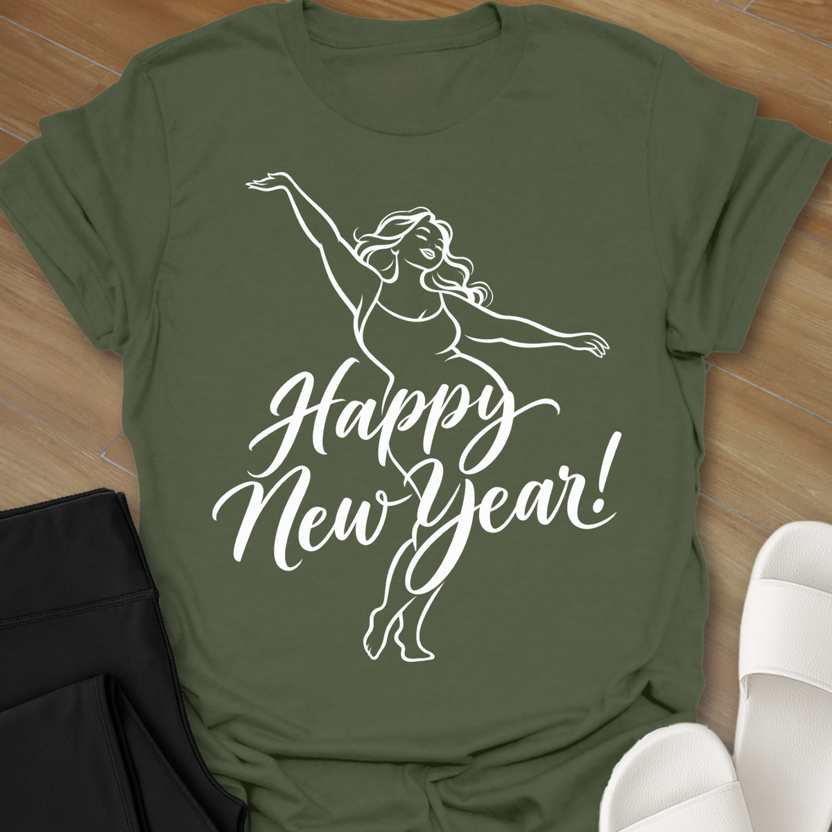 Happy New Year Curvy Girl T-Shirt
