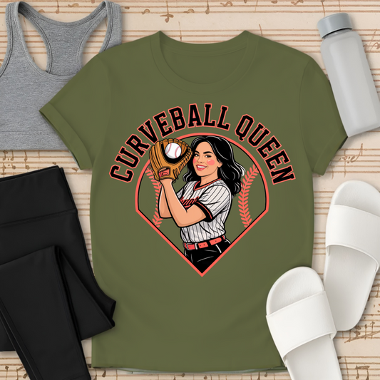 Baseball Curveball Queen T-Shirt