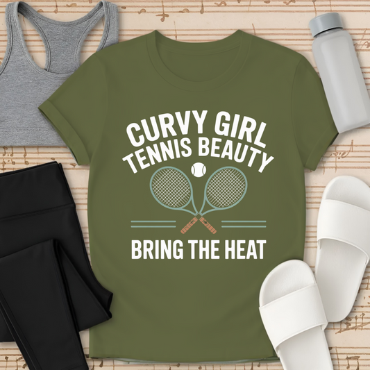 Curvy Girl Tennis Beauty T-Shirt