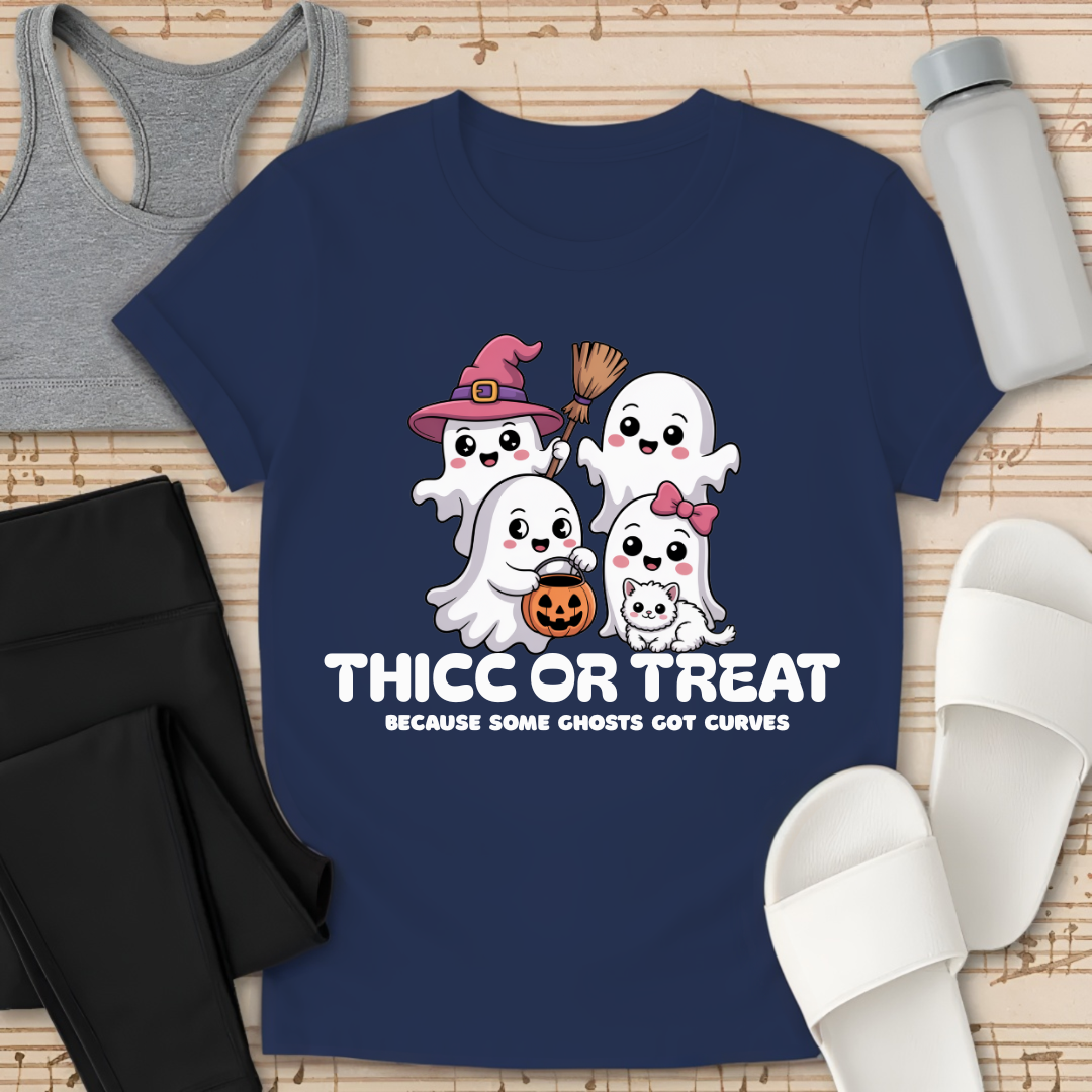 Curvy Ghost Thicc or Treat T-Shirt