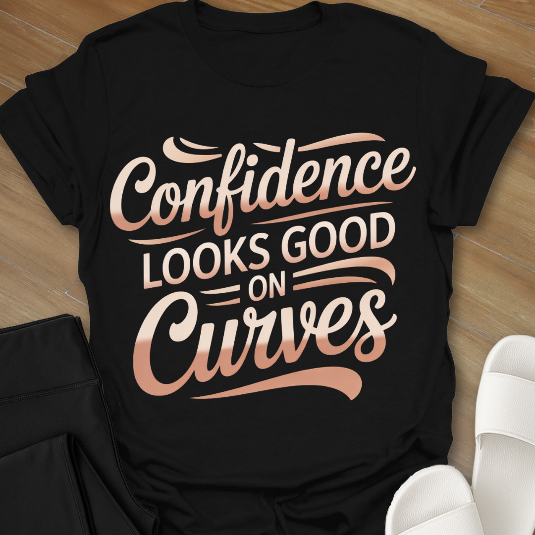 Confidence looks good on Curves  T-Shirt