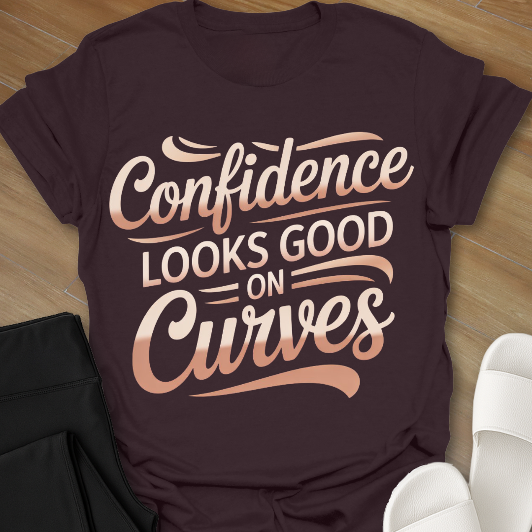 Confidence looks good on Curves  T-Shirt