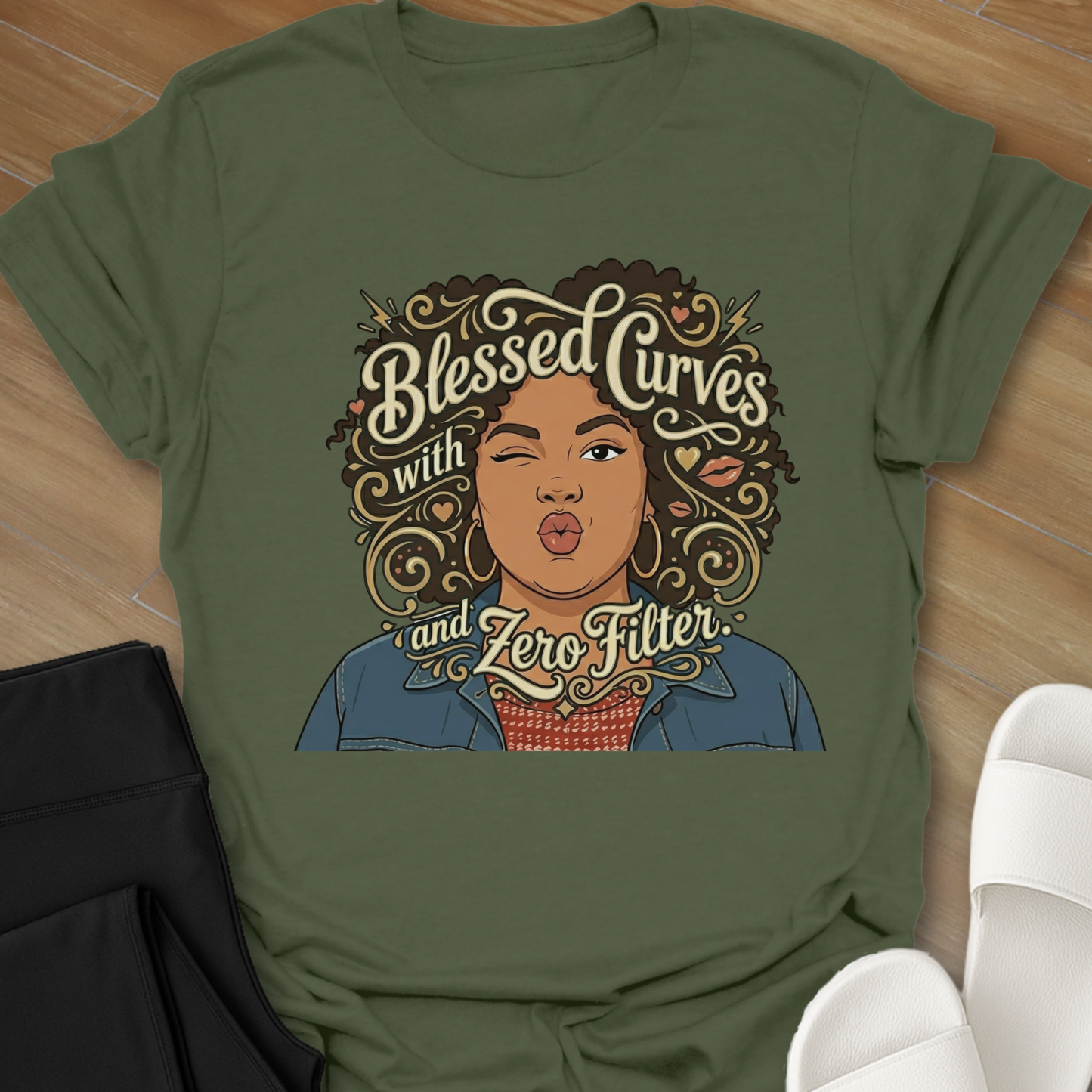 Blessed with Curves and Zero Filter T-Shirt