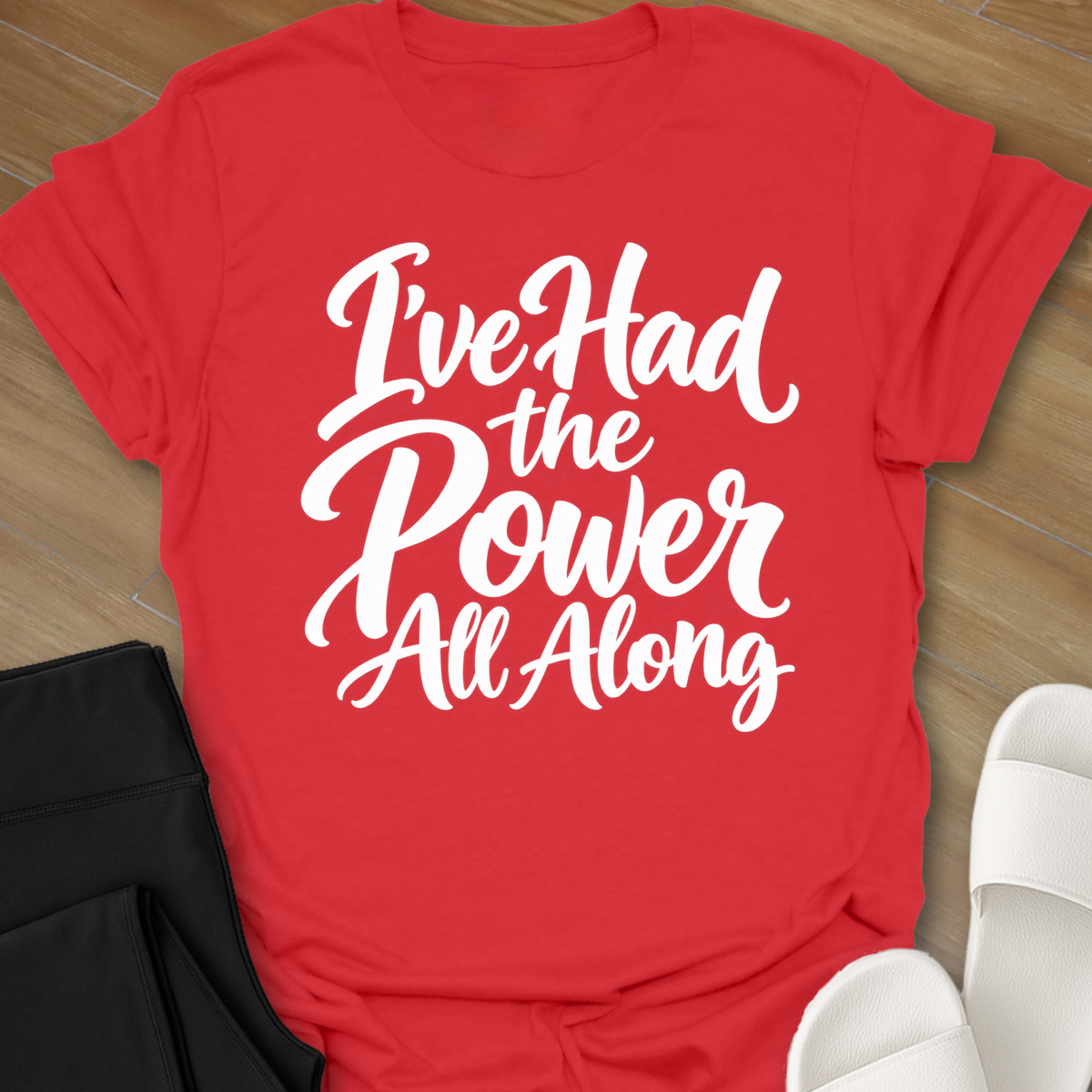 Have the Power curvy girl graphic t-shirt in Red by Ciaobellatre