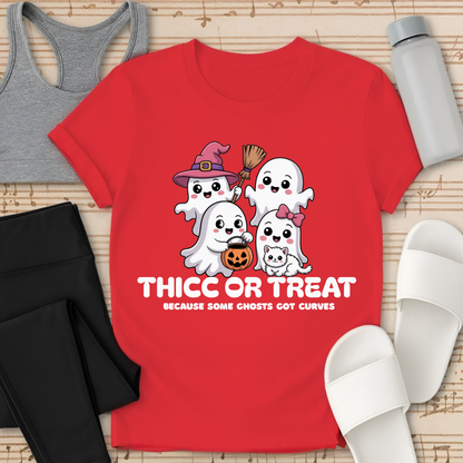 Curvy Ghost Thicc or Treat T-Shirt