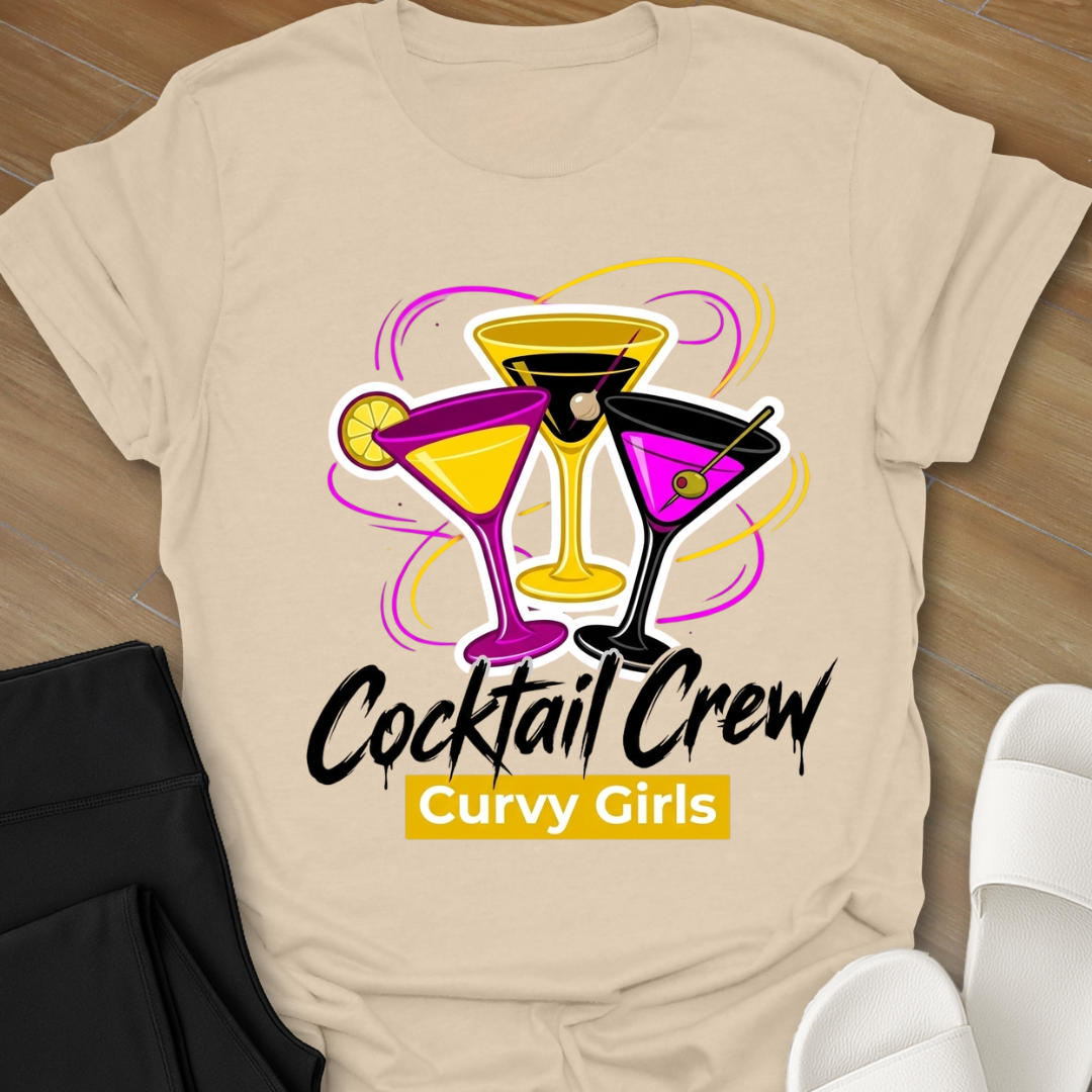 Curvy Girls Cocktail Crew T-Shirt