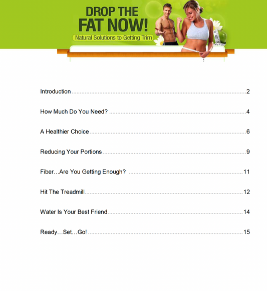 Drop The Fat Now: Natural Solutions for Getting Thin Ciaobellatre