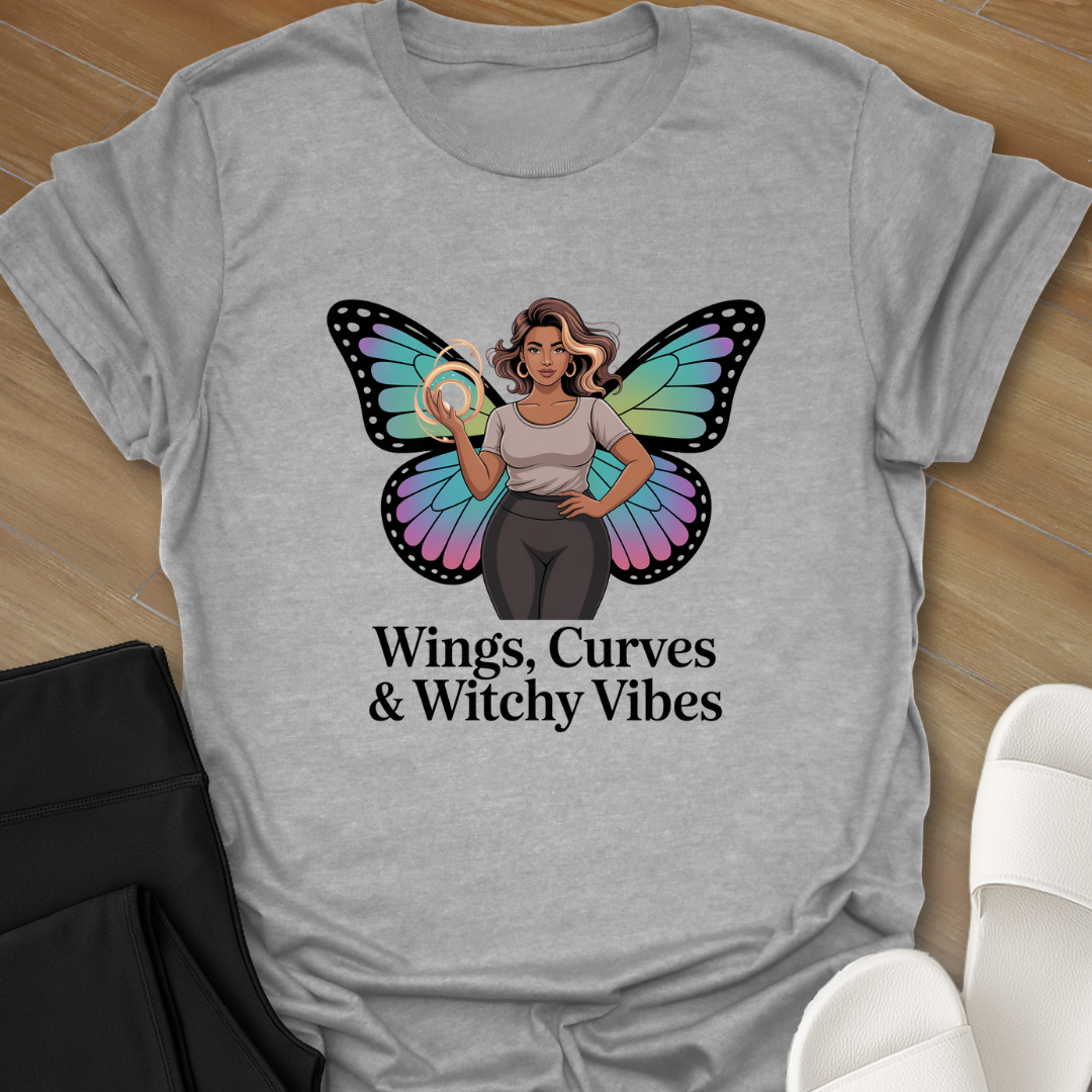Wings, Curves & Witchy Vibes T-Shirt