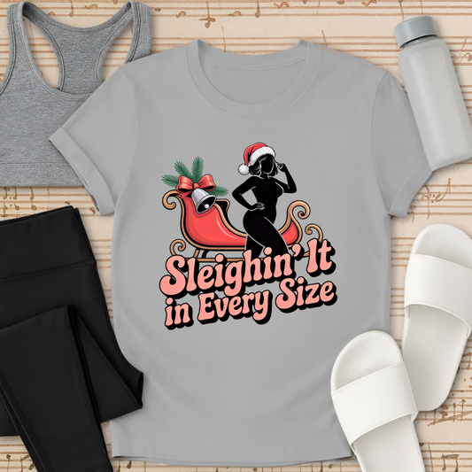 Curvy Girl Sleighin' It T-Shirt