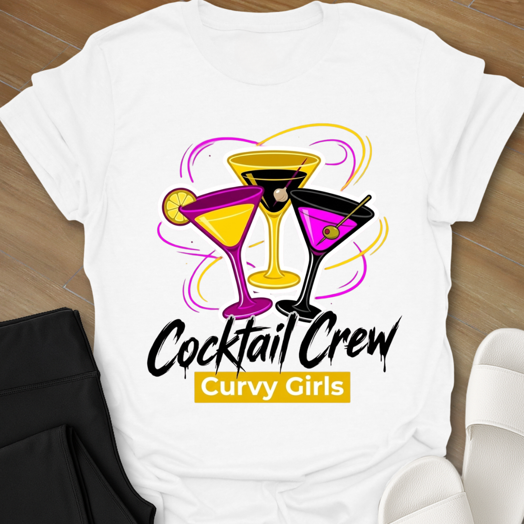 Curvy Girls Cocktail Crew T-Shirt