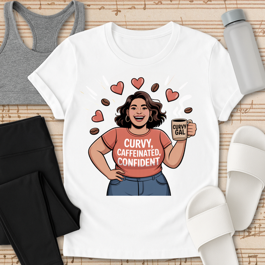 Curvy, Caffeinated, Confident T-Shirt