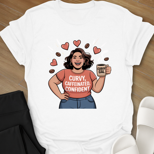 Curvy, Caffeinated, Confident T-Shirt