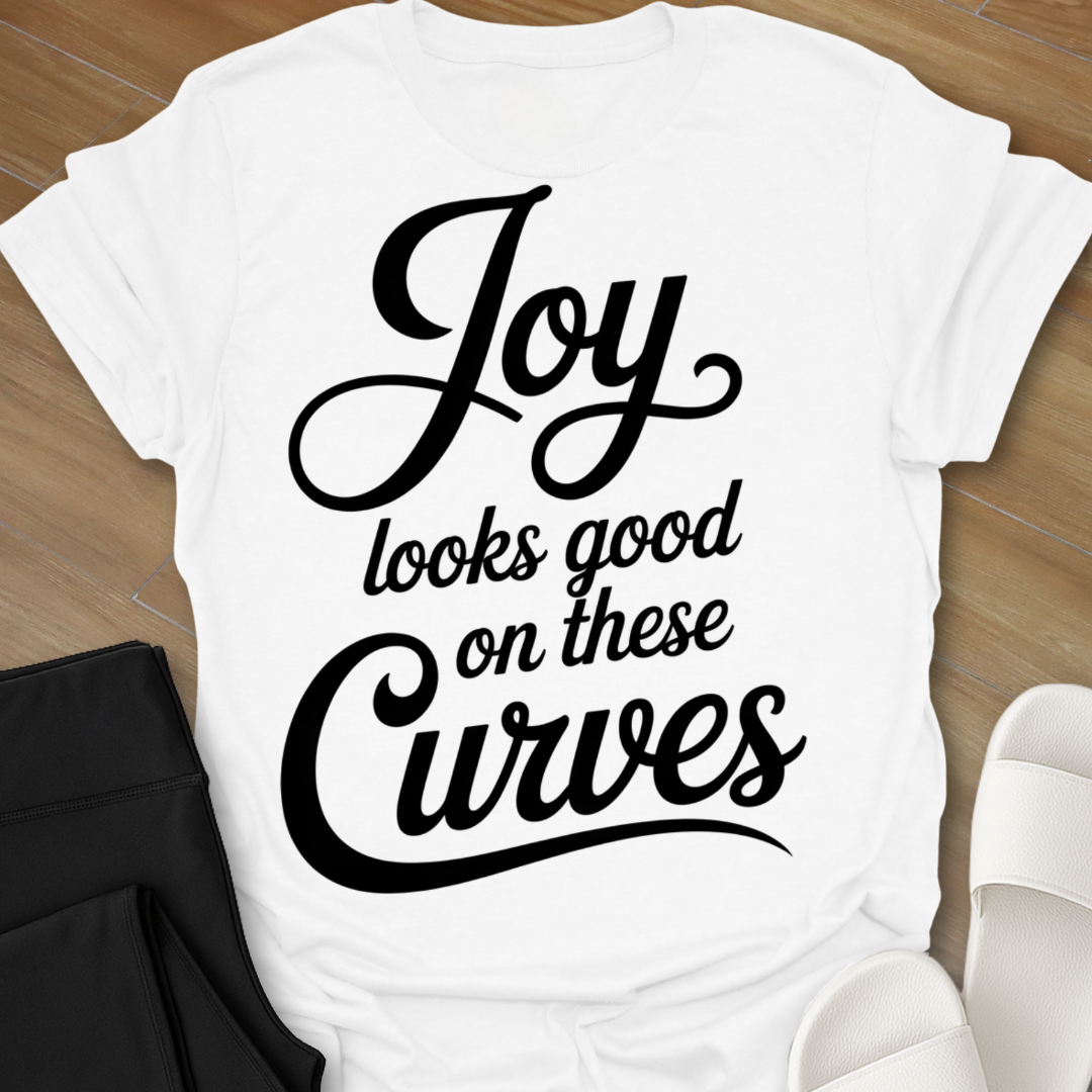 Joy looks good on these Curves T-Shirt