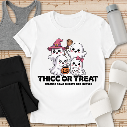 Curvy Ghost Thicc or Treat T-Shirt
