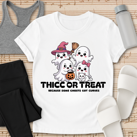 Curvy Ghost Thicc or Treat T-Shirt