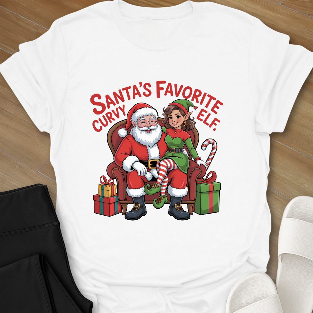 Santa's Favorite Curvy Elf. T-Shirt