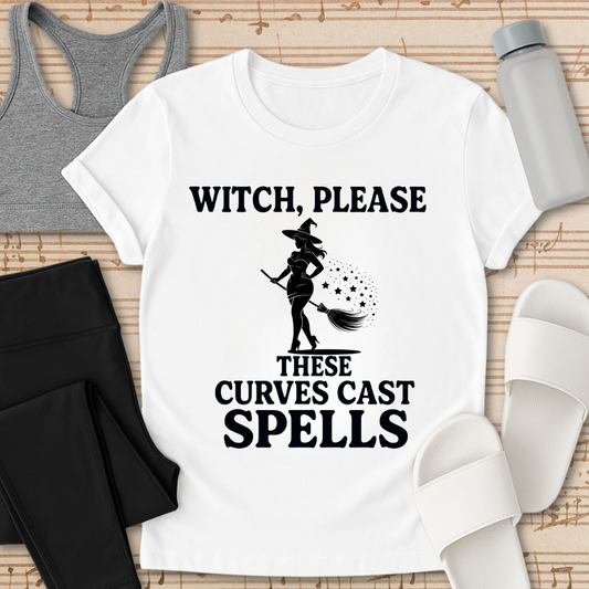 Curvy Girl Witch Please T-Shirt