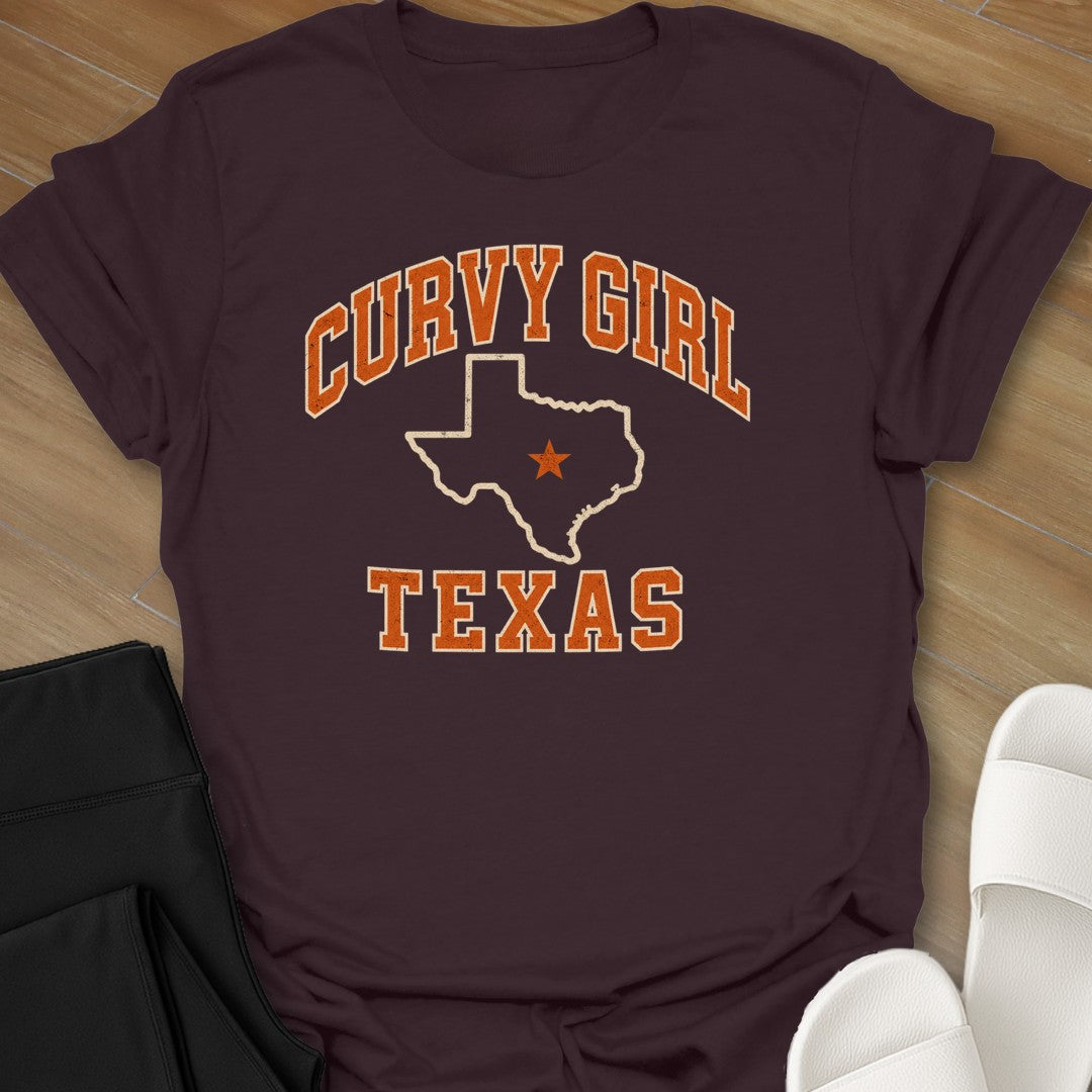 Curvy Girl Texas curvy girl graphic t-shirt in Dark Chocolate by Ciaobellatre