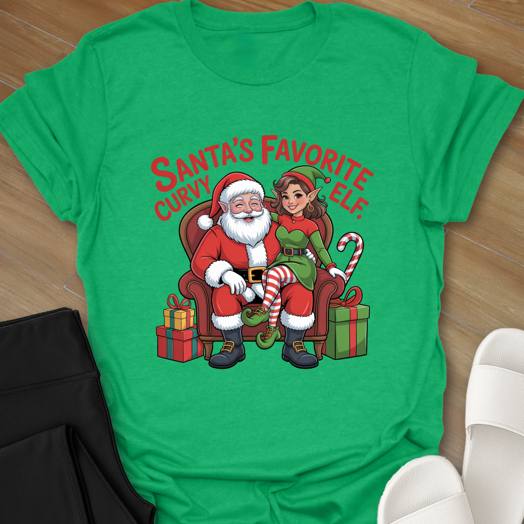 Santa's Favorite Curvy Elf. T-Shirt