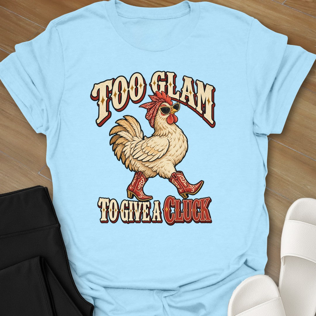 Give A Cluck curvy girl graphic t-shirt in Light Blue by Ciaobellatre