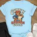 Unbearably Cute curvy girl graphic t-shirt in Light Blue by Ciaobellatre