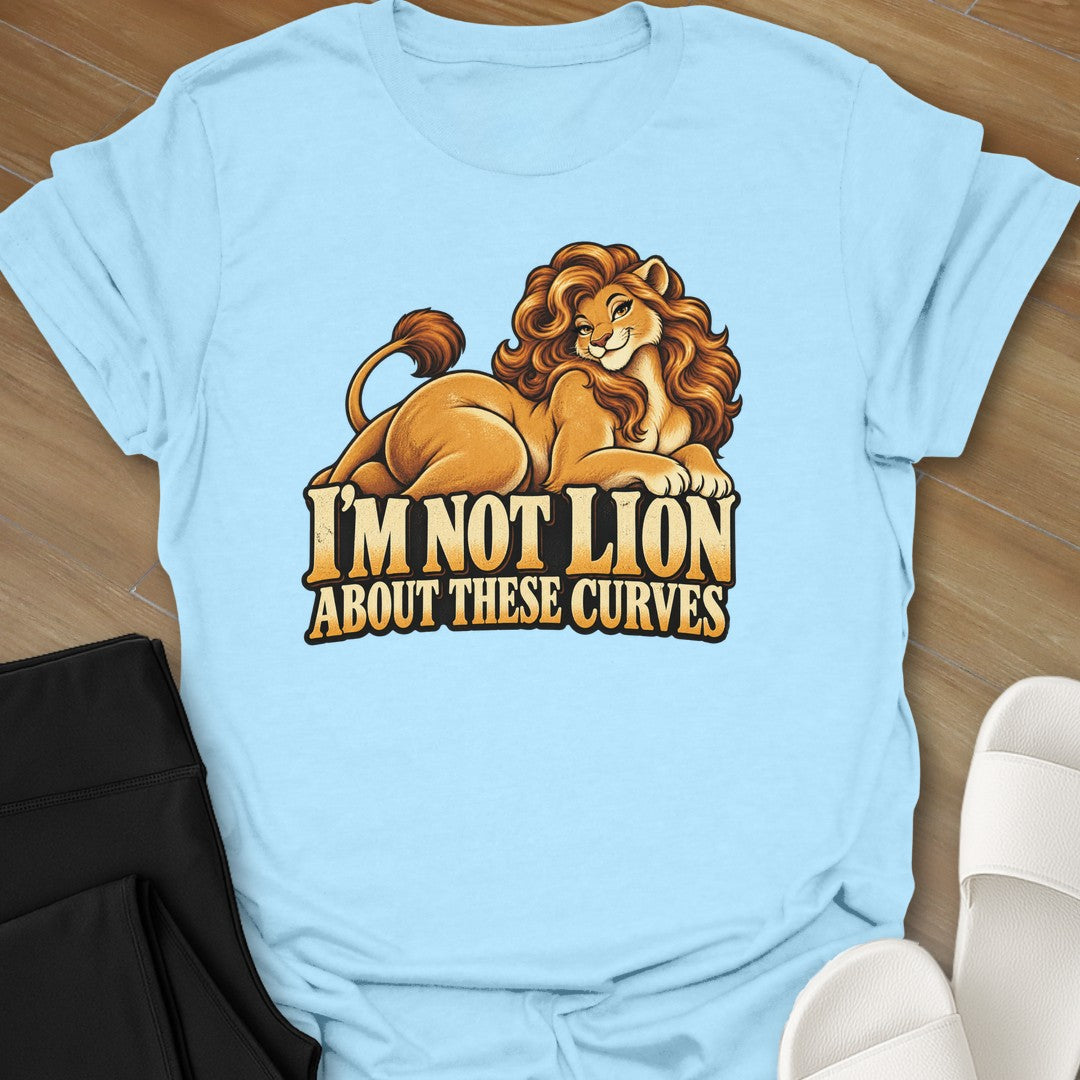 I'm Not Lion curvy girl graphic t-shirt in Light Blue by Ciaobellatre
