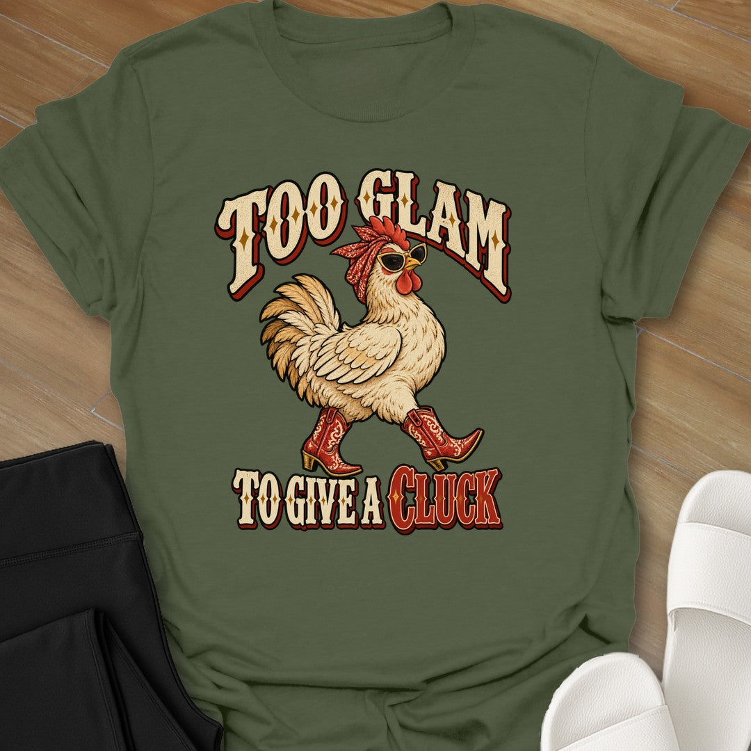 Give A Cluck curvy girl graphic t-shirt in Military Green by Ciaobellatre