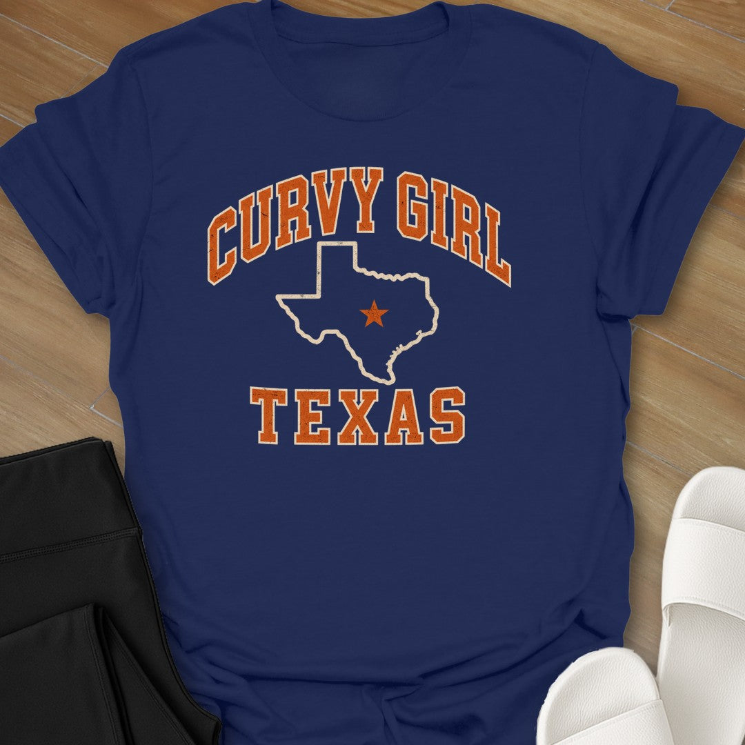 Curvy Girl Texas curvy girl graphic t-shirt in Navy by Ciaobellatre