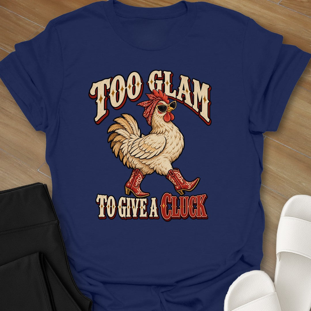 Give A Cluck curvy girl graphic t-shirt in Navy by Ciaobellatre