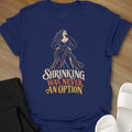 No Shrinking Violet curvy girl graphic t-shirt in Navy by Ciaobellatre