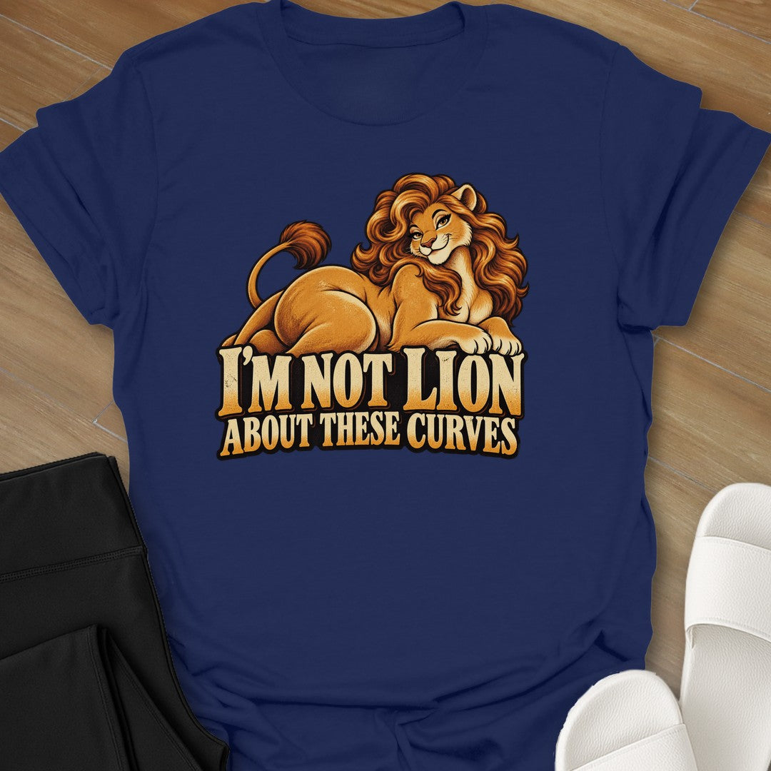 I'm Not Lion curvy girl graphic t-shirt in Navy by Ciaobellatre