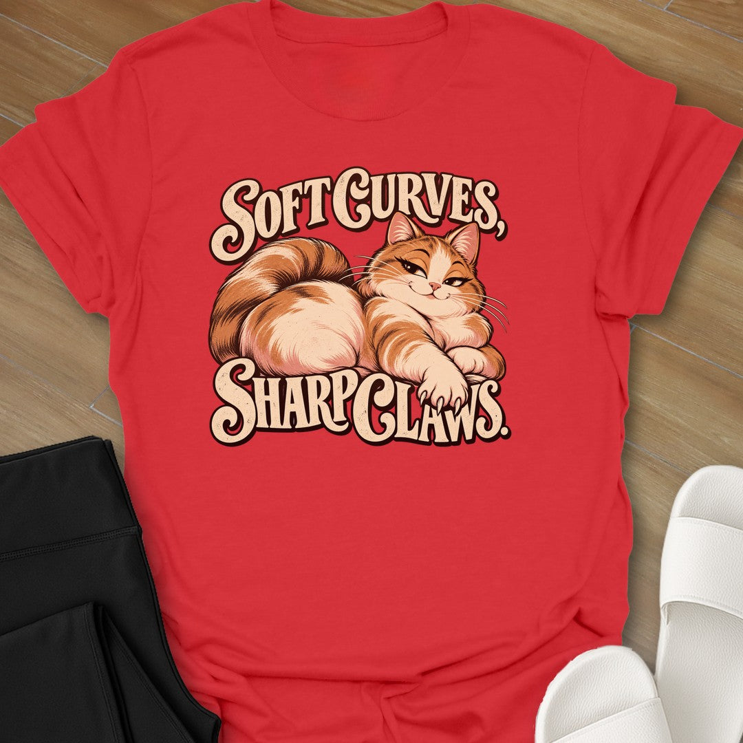 Sharp Claws curvy girl graphic t-shirt in Red by Ciaobellatre