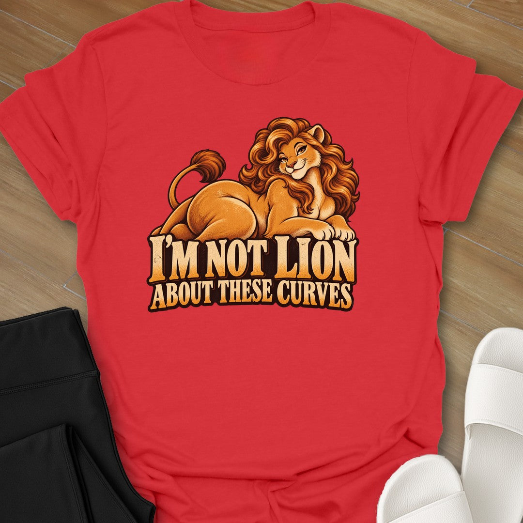 I'm Not Lion curvy girl graphic t-shirt in Red by Ciaobellatre