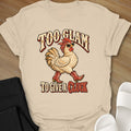 Give A Cluck curvy girl graphic t-shirt in Sand by Ciaobellatre