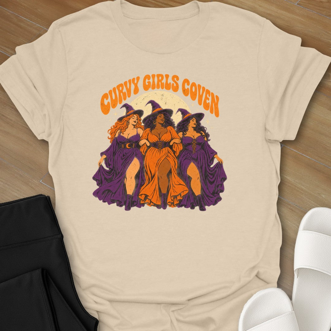 Curvy Girls Coven curvy girl graphic t-shirt in Sand by Ciaobellatre