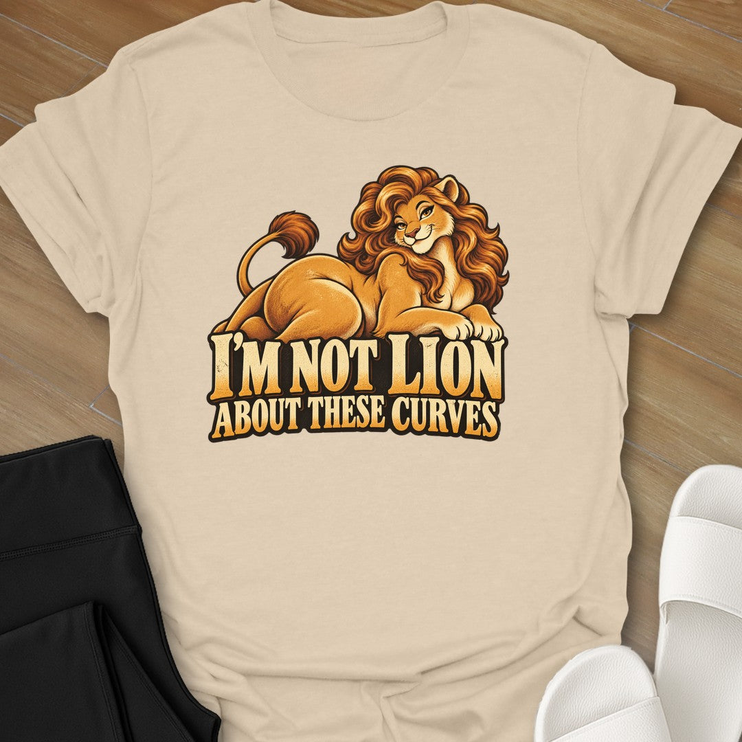 I'm Not Lion curvy girl graphic t-shirt in Sand by Ciaobellatre