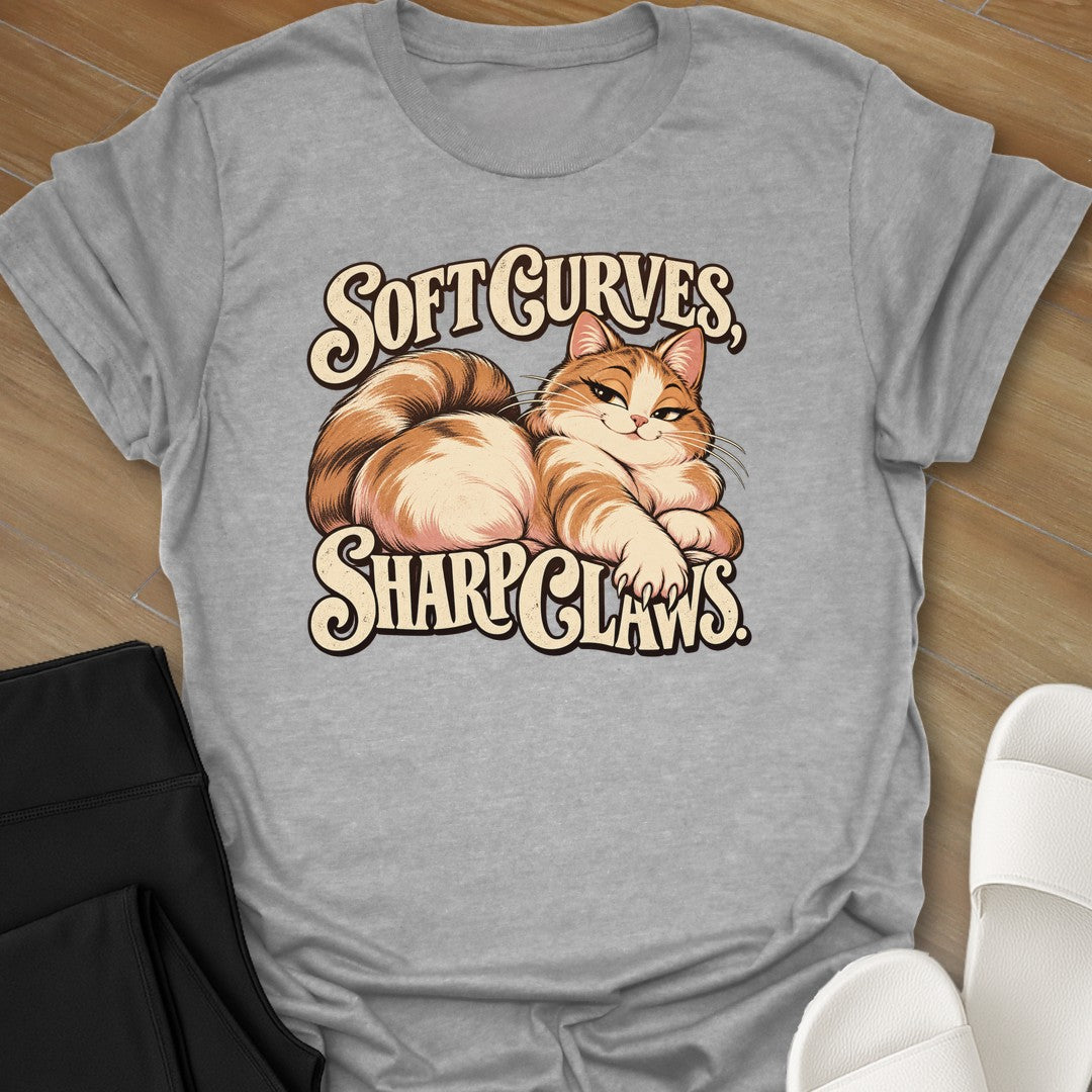 Sharp Claws curvy girl graphic t-shirt in Sport Grey by Ciaobellatre