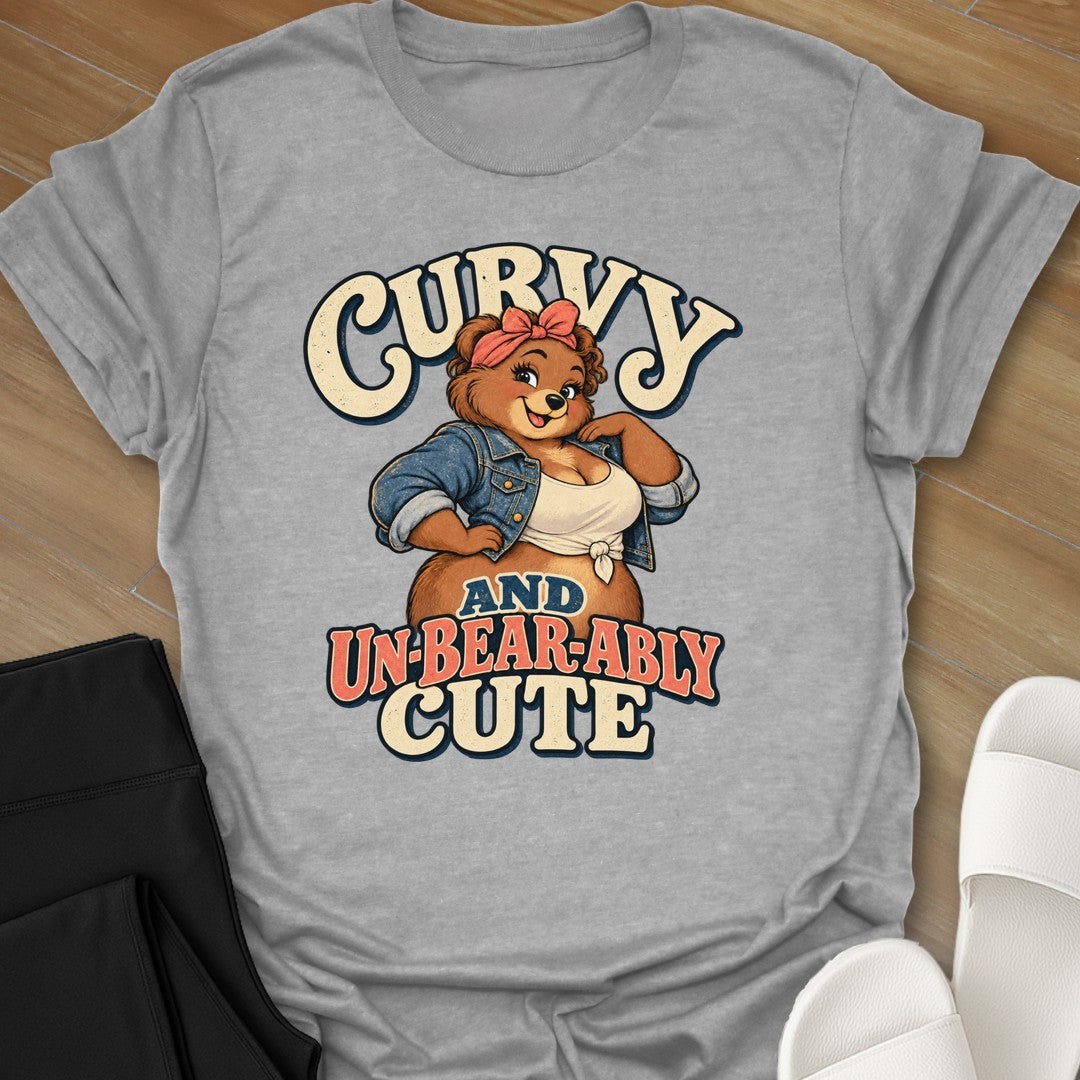 Unbearably Cute curvy girl graphic t-shirt in Sport Grey by Ciaobellatre