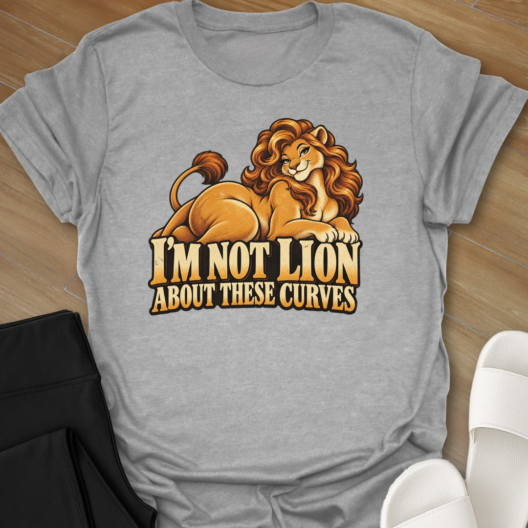 I'm Not Lion curvy girl graphic t-shirt in Sport Grey by Ciaobellatre